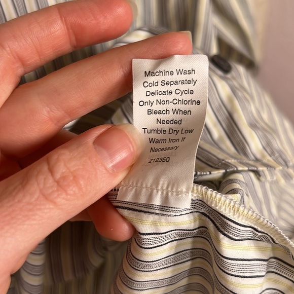 Cabi Blue and Yellow Striped Button Down Long Sleeve Shirt, Women Size Medium - Picture 8 of 8